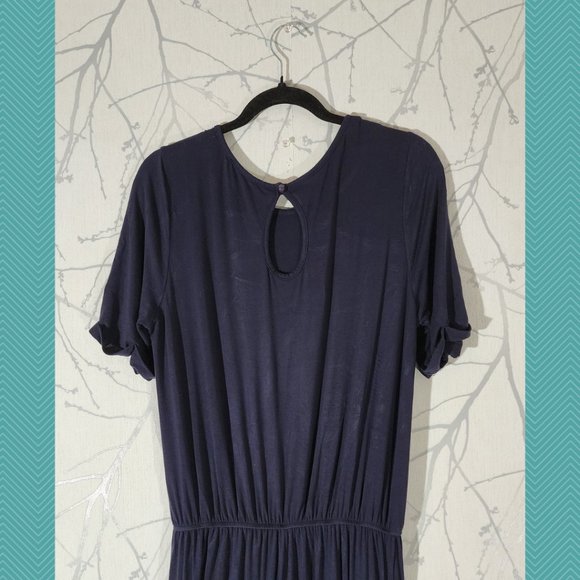 Annabelle Navy Tie Waist Jumpsuit - Picture 5 of 6